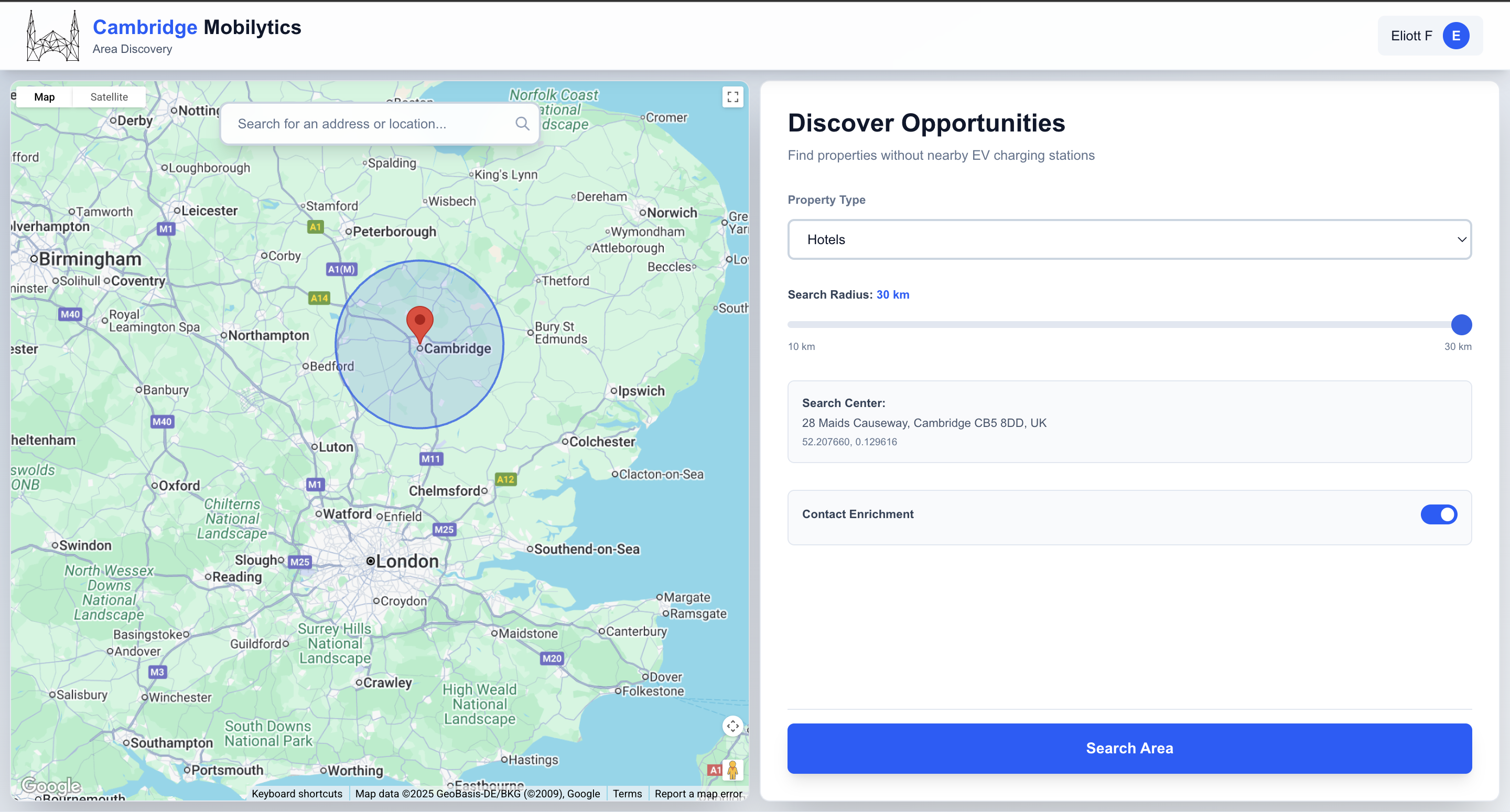 Leads Discovery Tool Interface